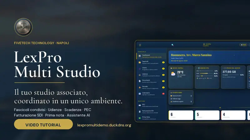 Schermata di LexPro Multi Studio, il gestionale per studi associati