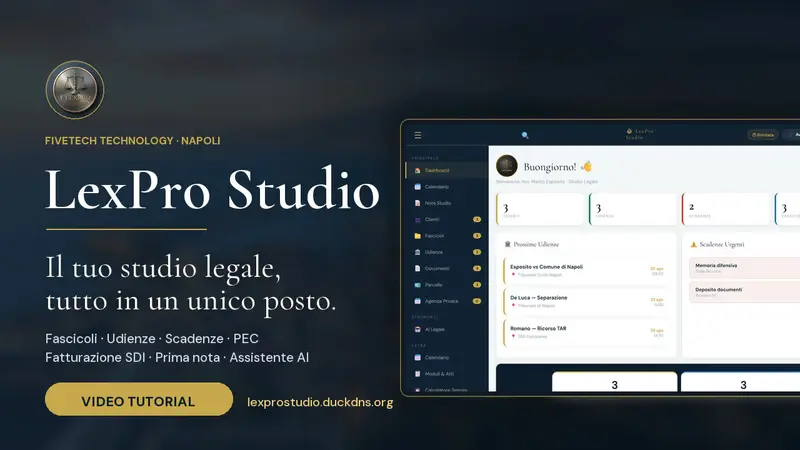 Schermata di LexPro Studio, il gestionale per studi legali