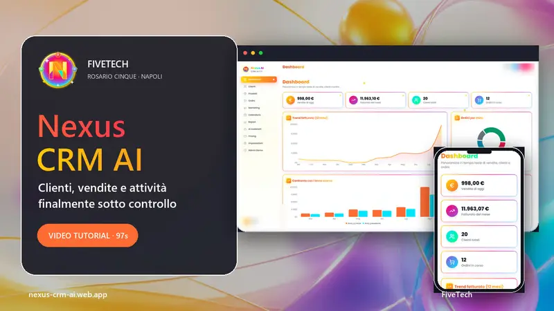 Schermata di Nexus CRM AI, il CRM per clienti e vendite